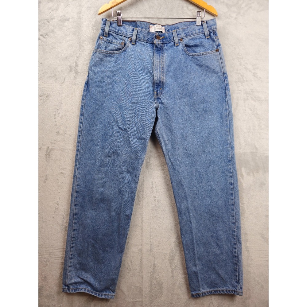 Levis Jeans Mens 34x29.5 Blue Denim Relaxed Fit Straight Baggy Light Wash